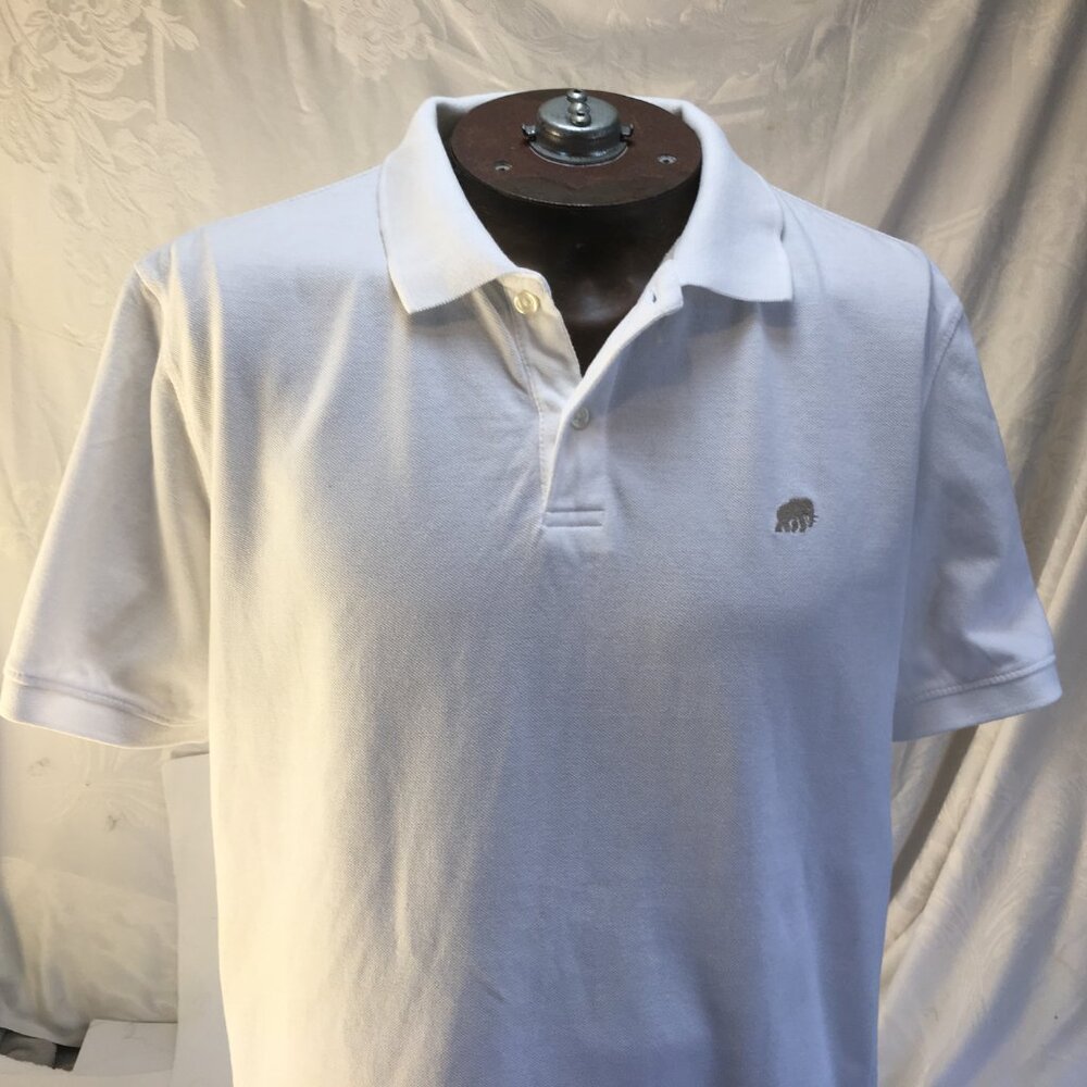 Banana Republic White Casual Men's Short Sleeve Polo Shirt Size Large Cotton